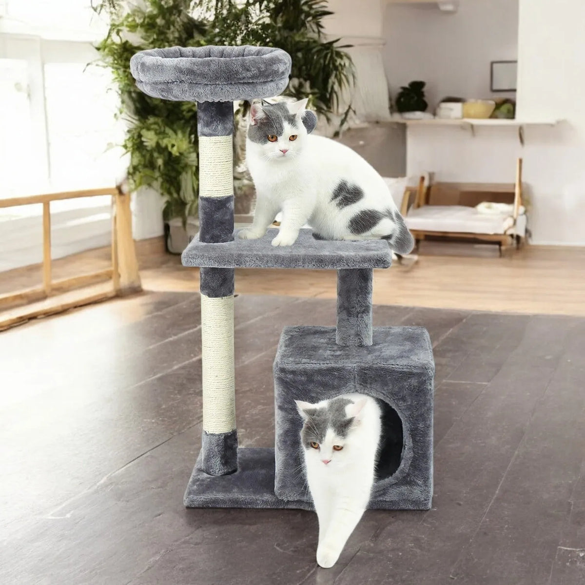 Rascador para Gato 3 Niveles de Gris