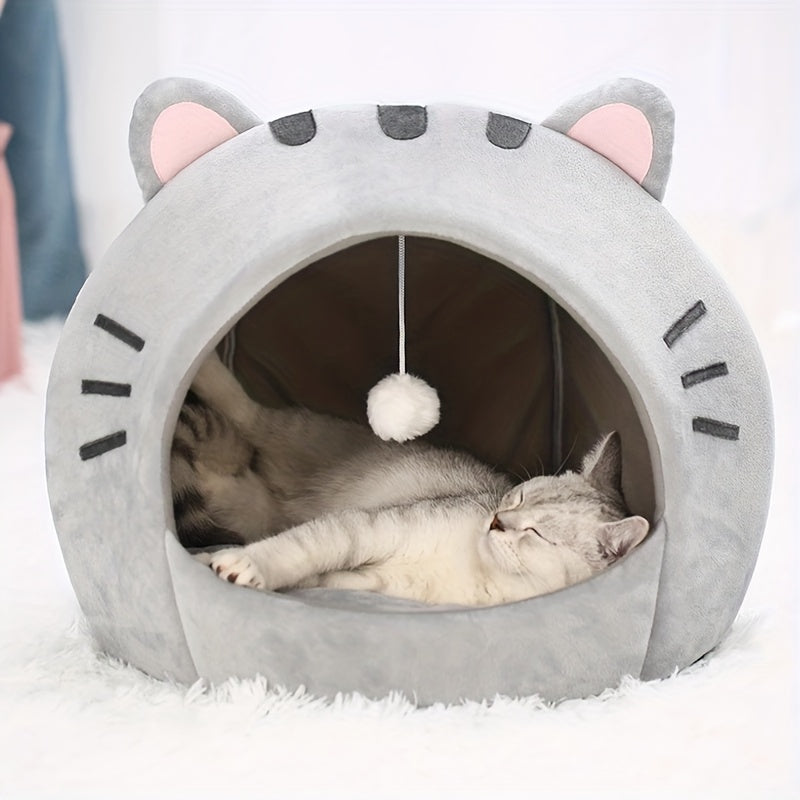 Cama Tipo Tienda con Diseño Divertido para Gatos - portada