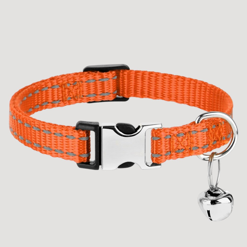 Collar para Perros y Gatos con Cascabel Naranja