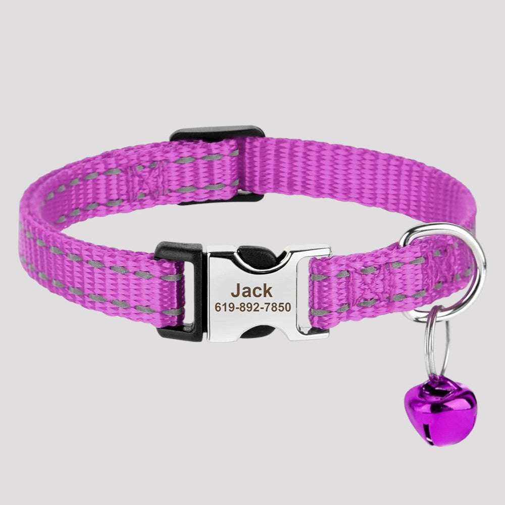 Collar para Perros y Gatos Purple con Cascabel