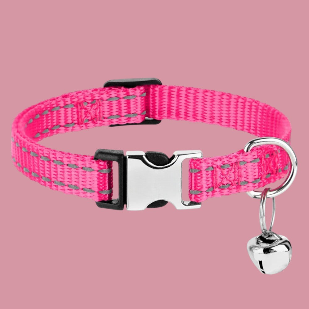 Collar para Perros y Gatos Rosa con Cascabel